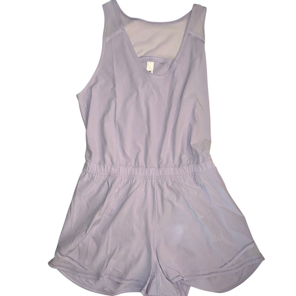 Lululemon Hotty Hot Running Romper Lavender Frost Lace Trim Size Large NWT